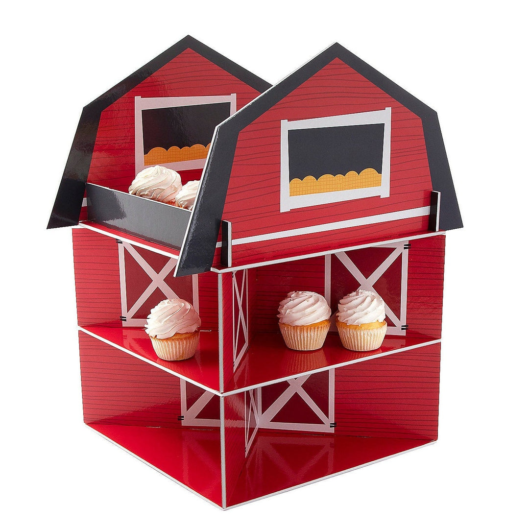 RED BARN FARM TREAT STAND Fun Express Bonjour Fete - Party Supplies