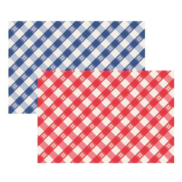 RED / BLUE CHECK PLACEMATS Hester & Cook Placemats Bonjour Fete - Party Supplies