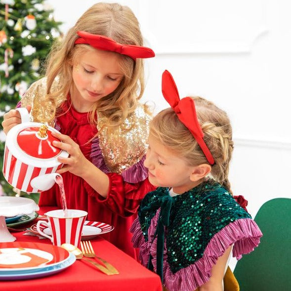 RED BOW HEADBAND Party Deco Kid's hair Bonjour Fete - Party Supplies