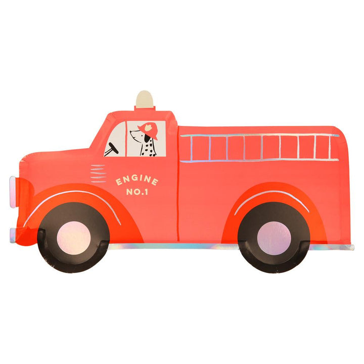 FIRE TRUCK PLATES Meri Meri Plates Bonjour Fete - Party Supplies