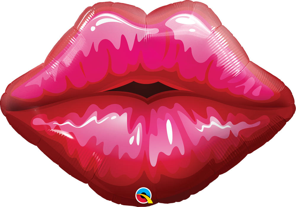RED KISSY LIP BALLOON Qualatex Balloon Bonjour Fete - Party Supplies