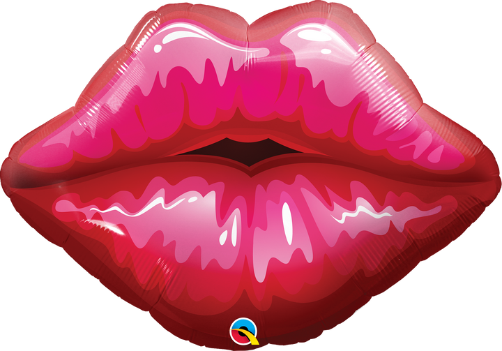 RED KISSY LIP BALLOON Qualatex Balloon Bonjour Fete - Party Supplies