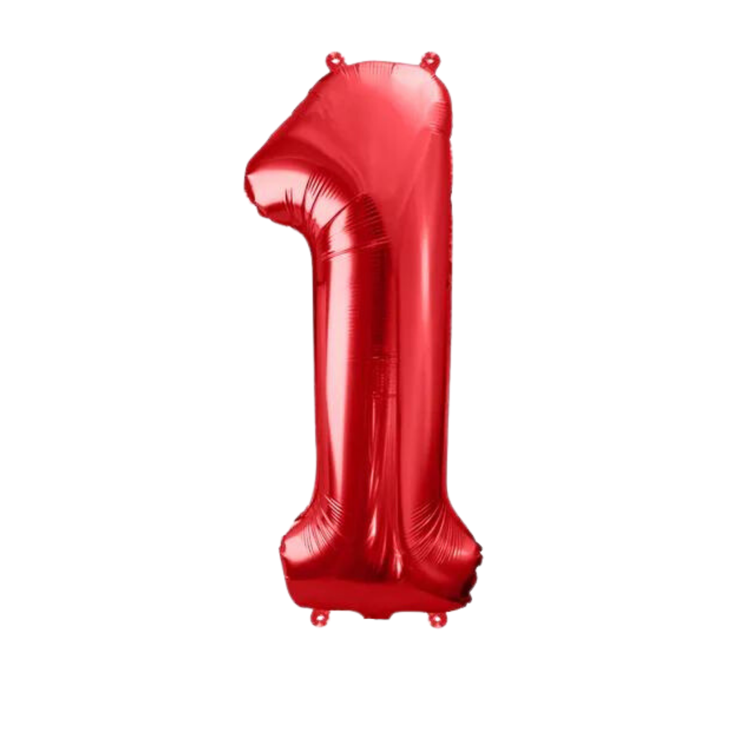 NUMBER 1 FOIL BALLOON LA Balloons Balloons 34" / Red Bonjour Fete - Party Supplies