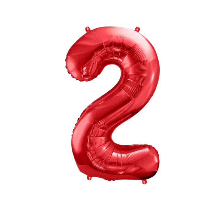 NUMBER 2 FOIL BALLOON LA Balloons Balloons 34" / Red Bonjour Fete - Party Supplies