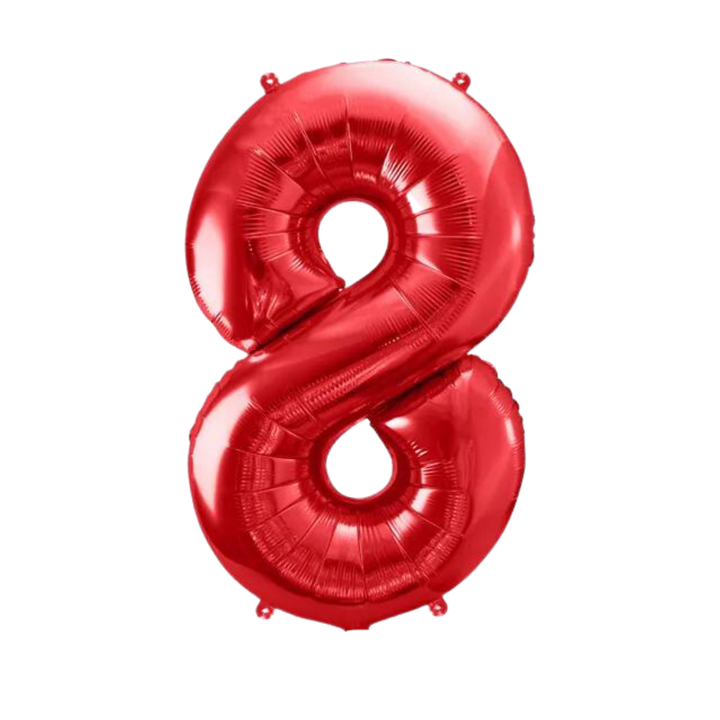 NUMBER 8 FOIL BALLOON LA Balloons Balloons 34" / Red Bonjour Fete - Party Supplies
