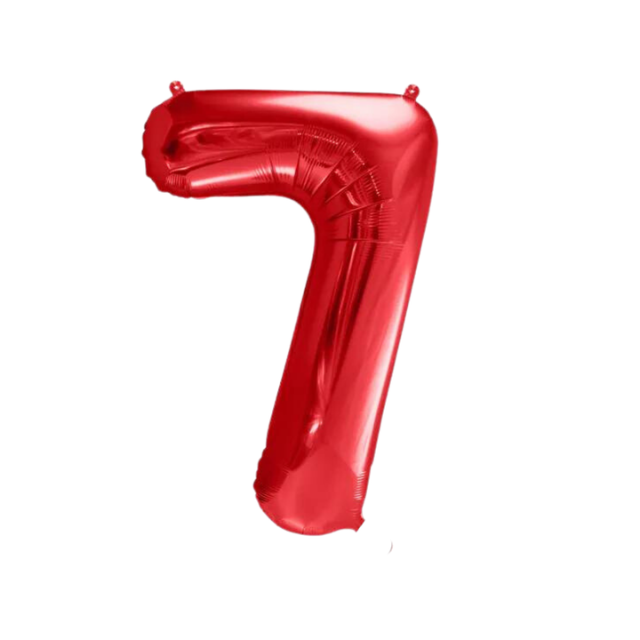 NUMBER 7 FOIL BALLOON LA Balloons Balloons 34" / Red Bonjour Fete - Party Supplies