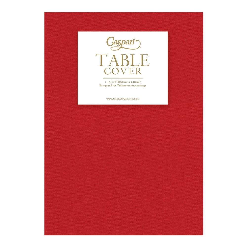 RED PAPER LINEN LIKE TABLE COVER Caspari Table Cover Bonjour Fete - Party Supplies