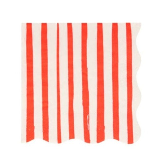 RED STRIPE SMALL NAPKINS Meri Meri Napkins Bonjour Fete - Party Supplies