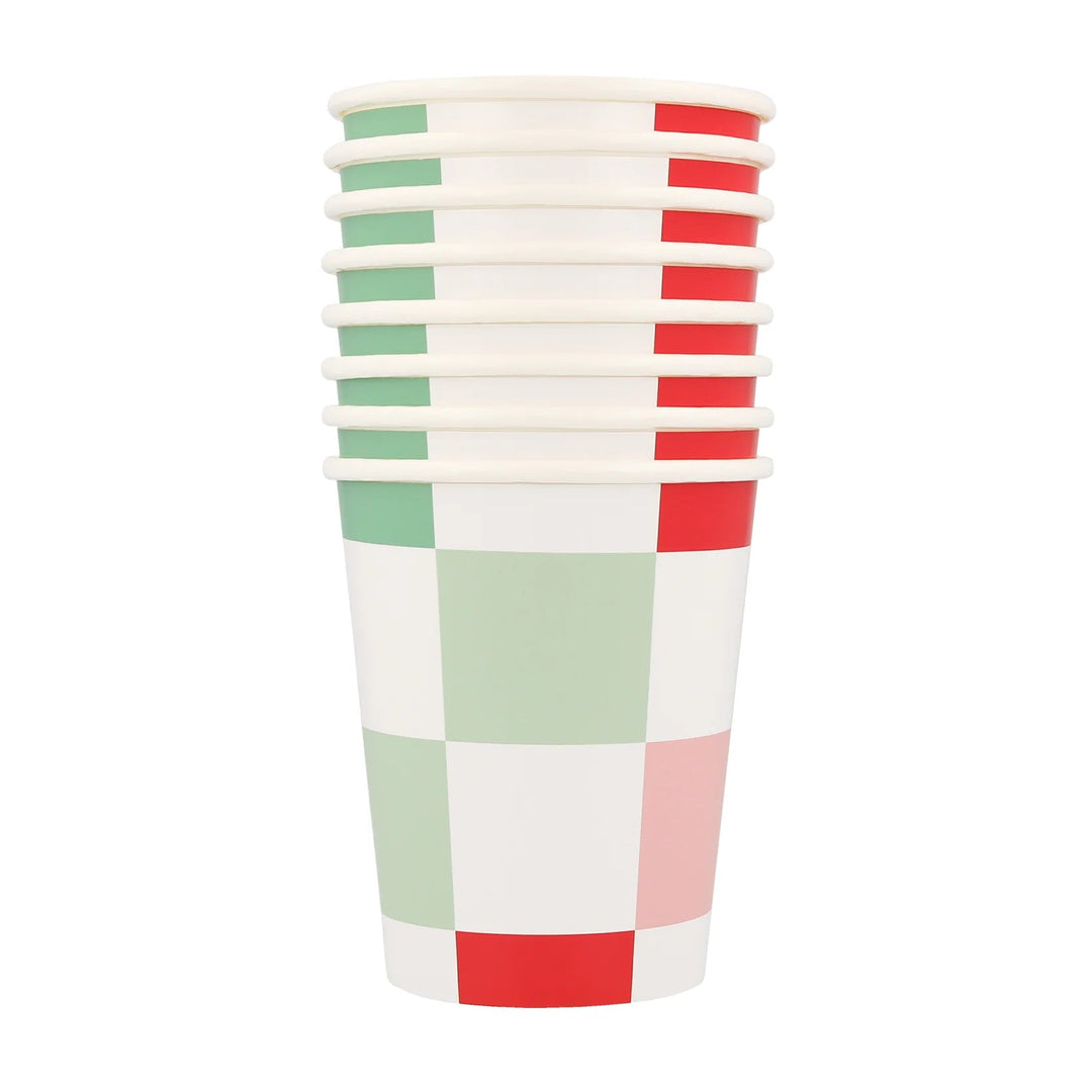 RED, PINK, & GREEN CHECKER CUPS – Bonjour Fête