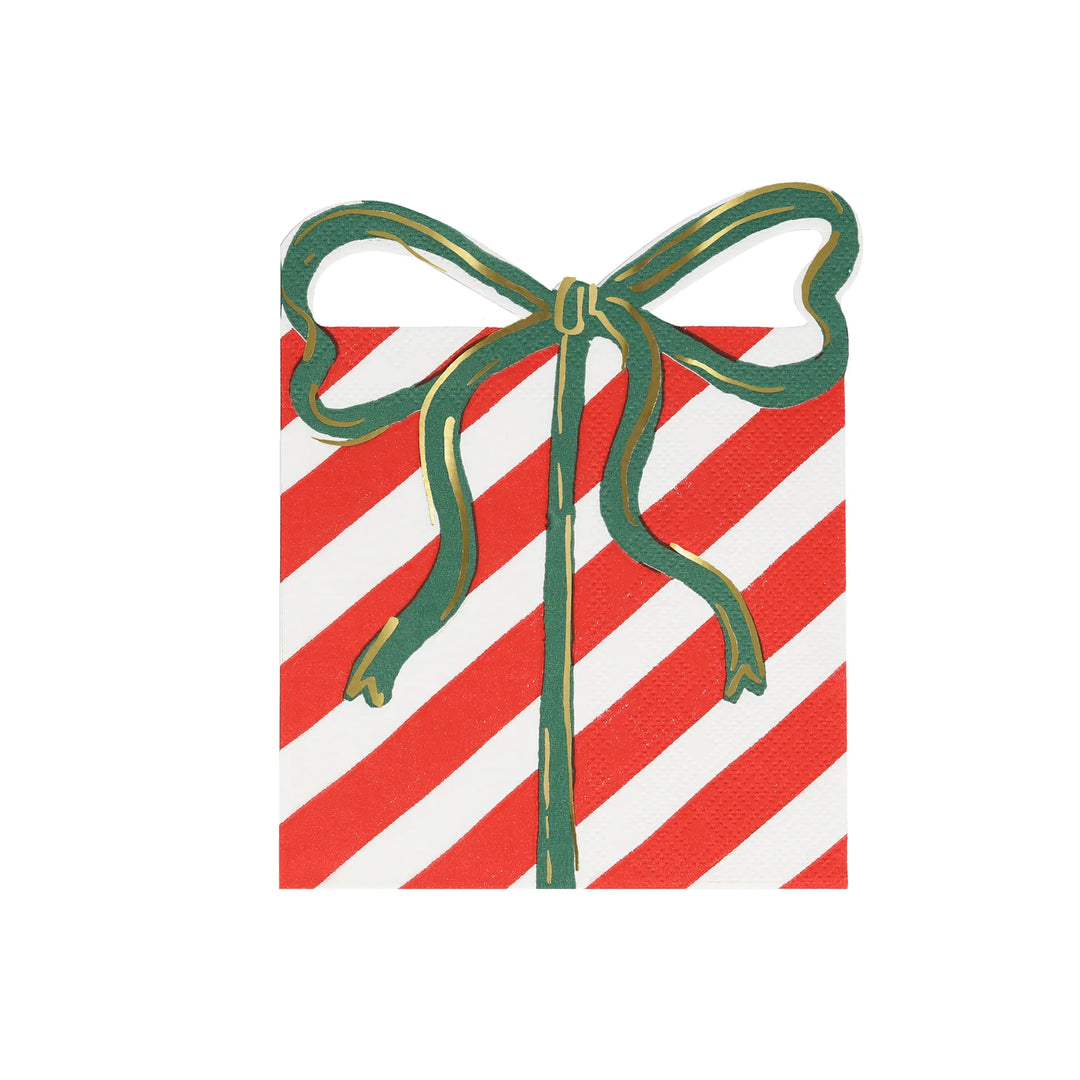 PRESENT WITH BOW NAPKINS Meri Meri Bonjour Fete - Party Supplies