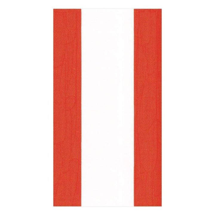 RED & WHITE CABANA STRIPE GUEST TOWEL BY CASPARI Caspari Napkins Bonjour Fete - Party Supplies