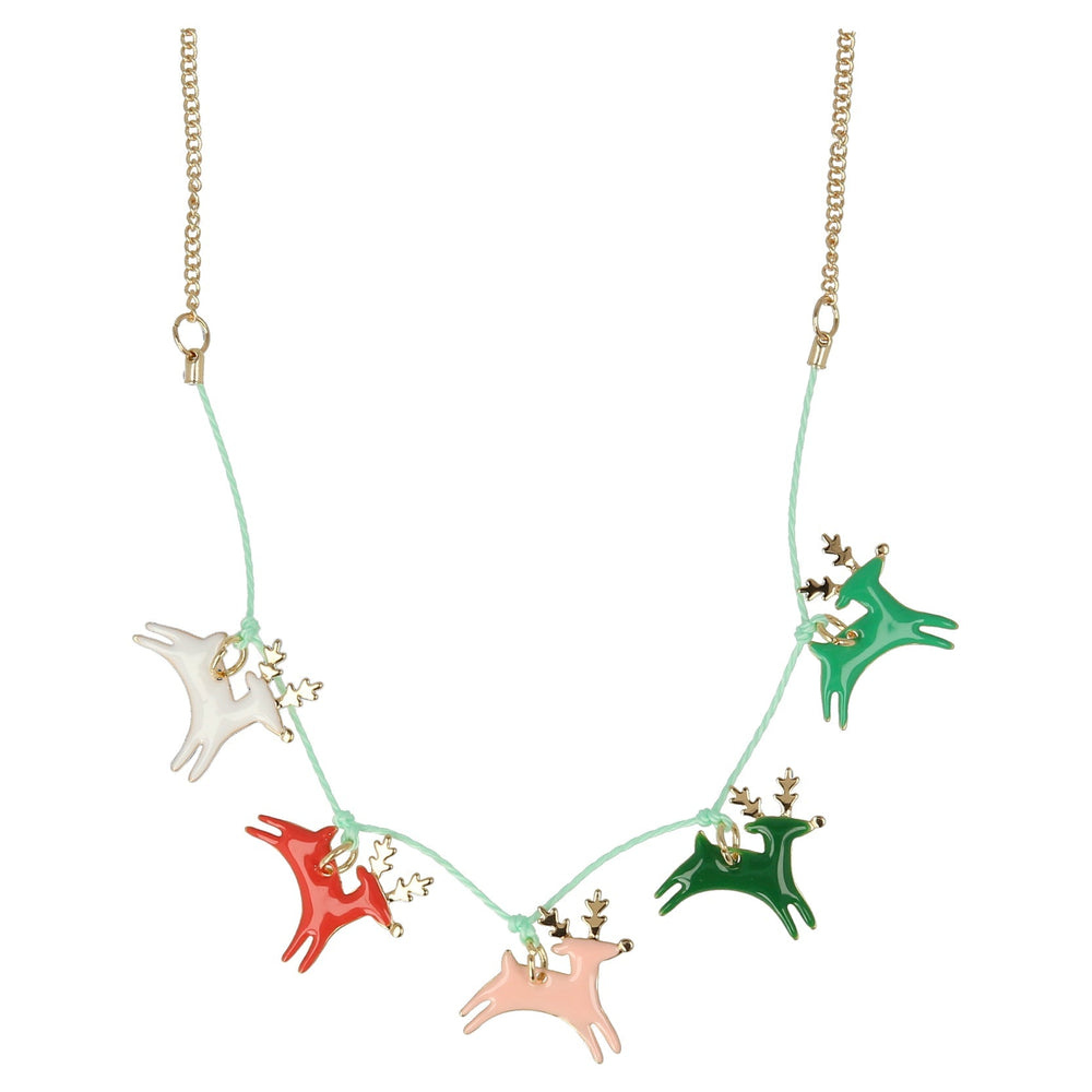 REINDEER ENAMEL NECKLACE Meri Meri Christmas Wear Bonjour Fete - Party Supplies