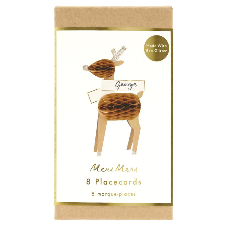 HONEYCOMB REINDEER PLACECARDS Meri Meri Christmas Holiday Party Supplies Bonjour Fete - Party Supplies