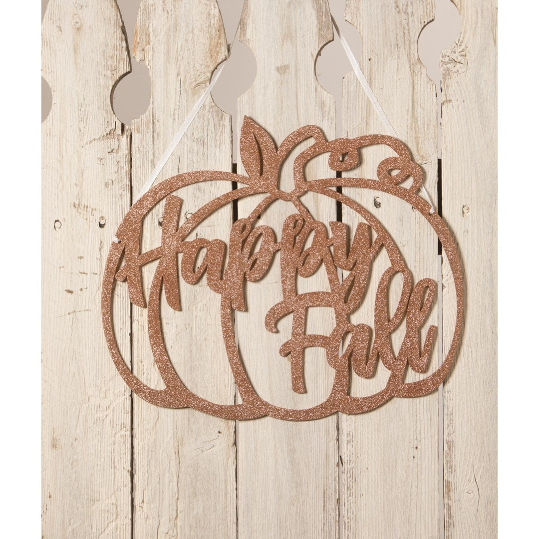 HAPPY FALL PUMPKIN WALL HANGING Bethany Lowe Designs Halloween Decor Bonjour Fete - Party Supplies