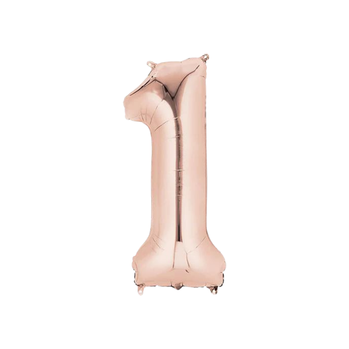 NUMBER 1 FOIL BALLOON LA Balloons Balloons 34" / Rose Gold Bonjour Fete - Party Supplies