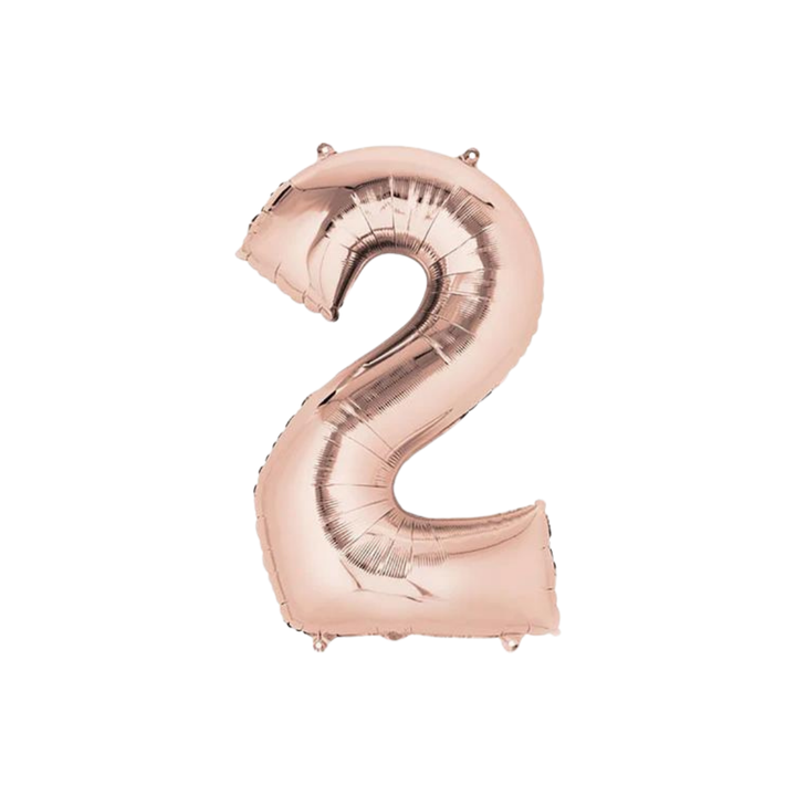 NUMBER 2 FOIL BALLOON LA Balloons Balloons 34" / Rose Gold Bonjour Fete - Party Supplies