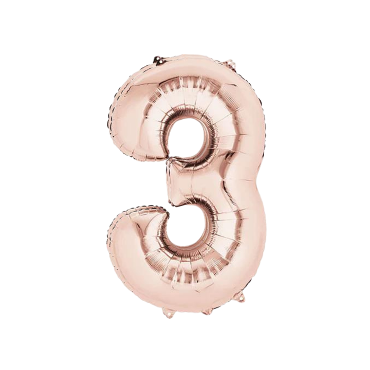 NUMBER 3 FOIL BALLOON LA Balloons Balloons Bonjour Fete - Party Supplies