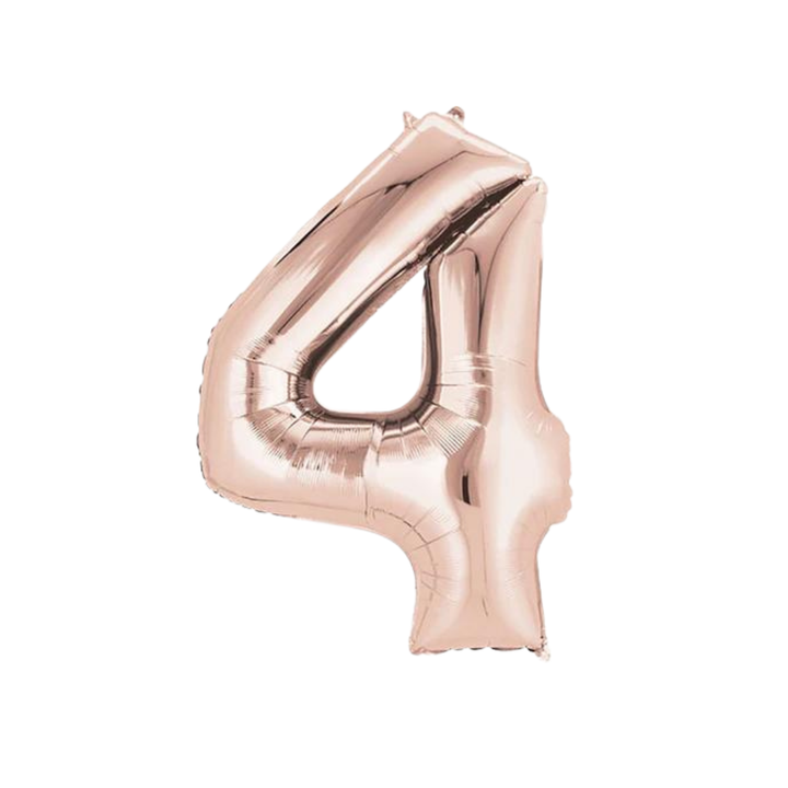 NUMBER 4 FOIL BALLOON LA Balloons Balloons 34" / Rose Gold Bonjour Fete - Party Supplies