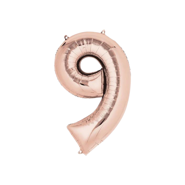 NUMBER 9 FOIL BALLOON LA Balloons Balloons 34" / Rose Gold Bonjour Fete - Party Supplies