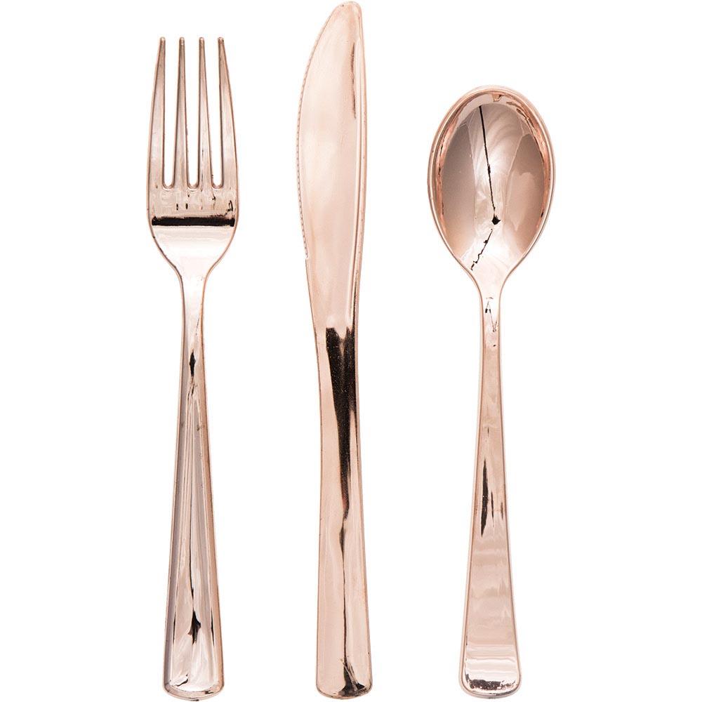 ROSE GOLD PREMIUM CUTLERY Creative Converting Cutlery Assorted Bonjour Fete - Party Supplies