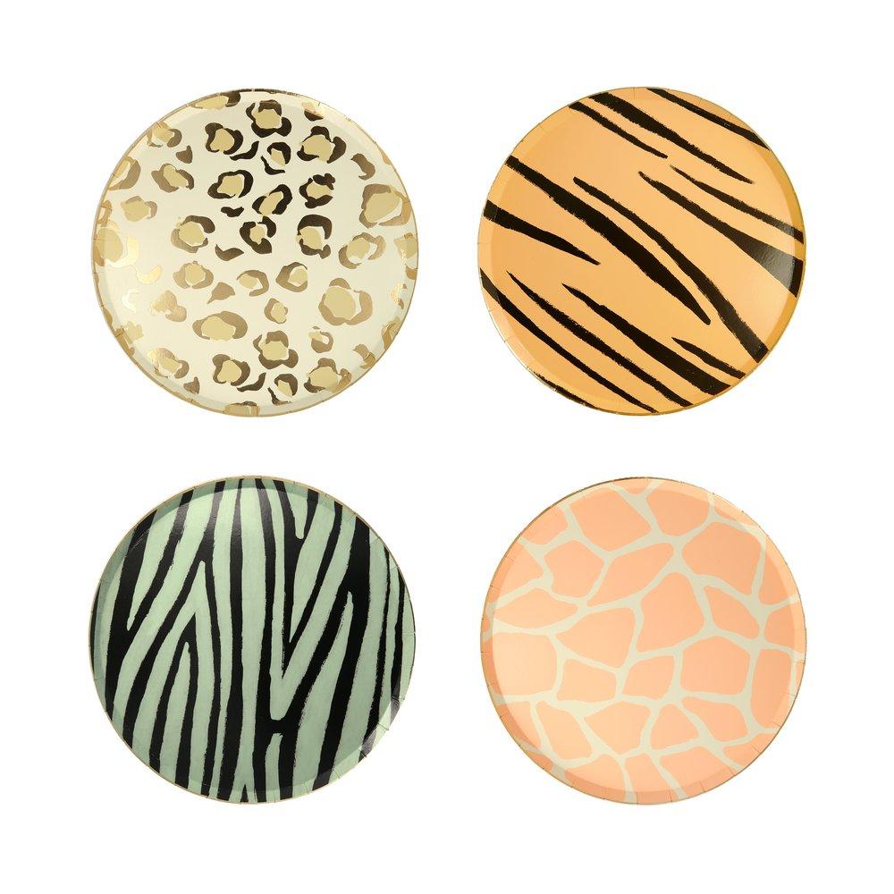 SAFARI ANIMAL PRINT PLATES - MEDIUM Meri Meri Plates Bonjour Fete - Party Supplies