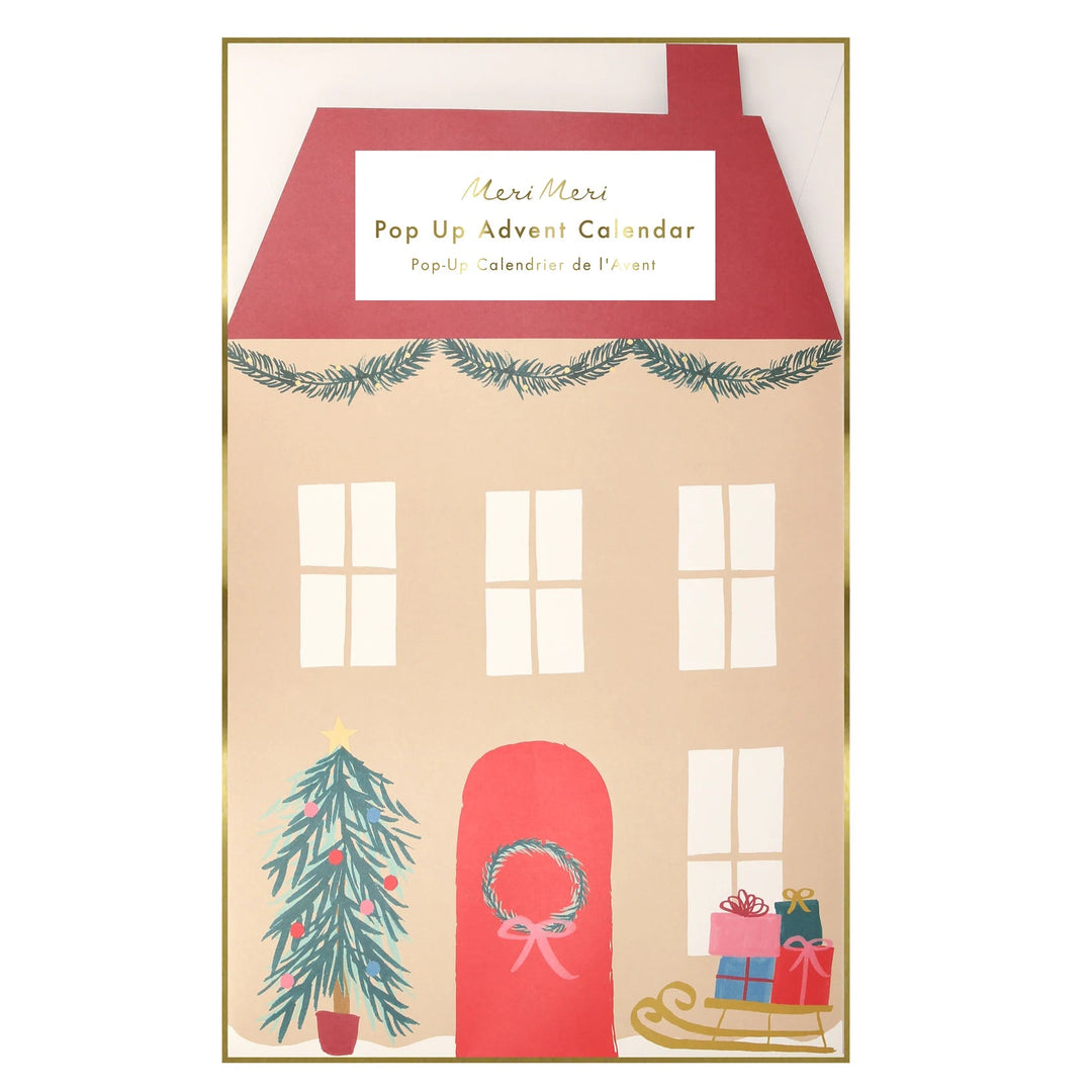 SANTA'S HOUSE POP UP ADVENT CALENDAR Meri Meri Advent Calendars PASTEL TISSUE FRINGE  CHRISTMAS CRACKERS Bonjour Fete - Party Supplies