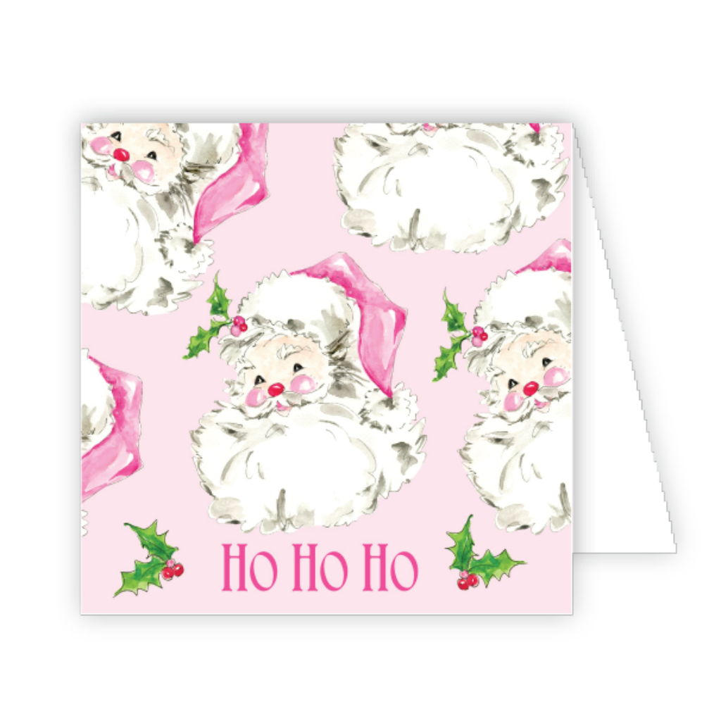 HO HO HO PINK SANTA ENCLOSURE CARD Rosanne Beck Collections Gift Wrapping Bonjour Fete - Party Supplies