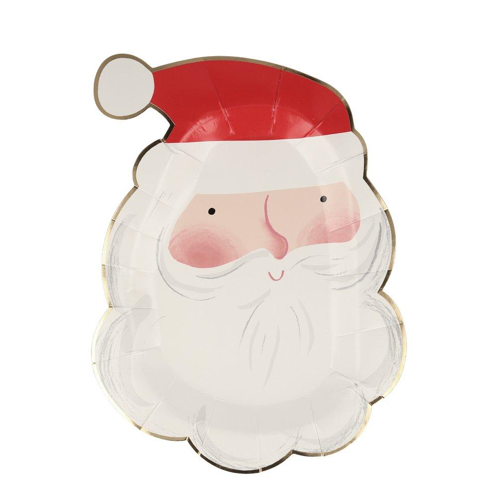JOLLY SANTA CLAUS CHRISTMAS PLATES Meri Meri Christmas Tableware Bonjour Fete - Party Supplies