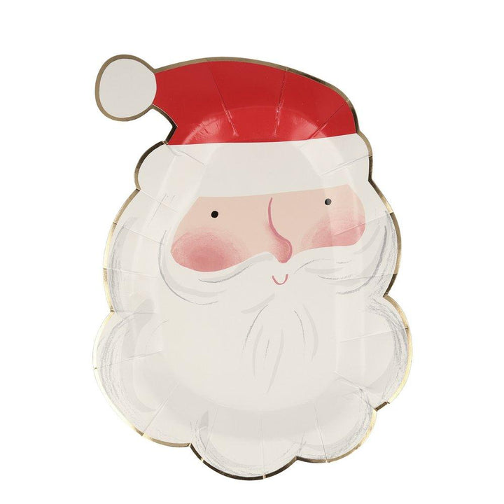 JOLLY SANTA CLAUS CHRISTMAS PLATES Meri Meri Christmas Tableware Bonjour Fete - Party Supplies