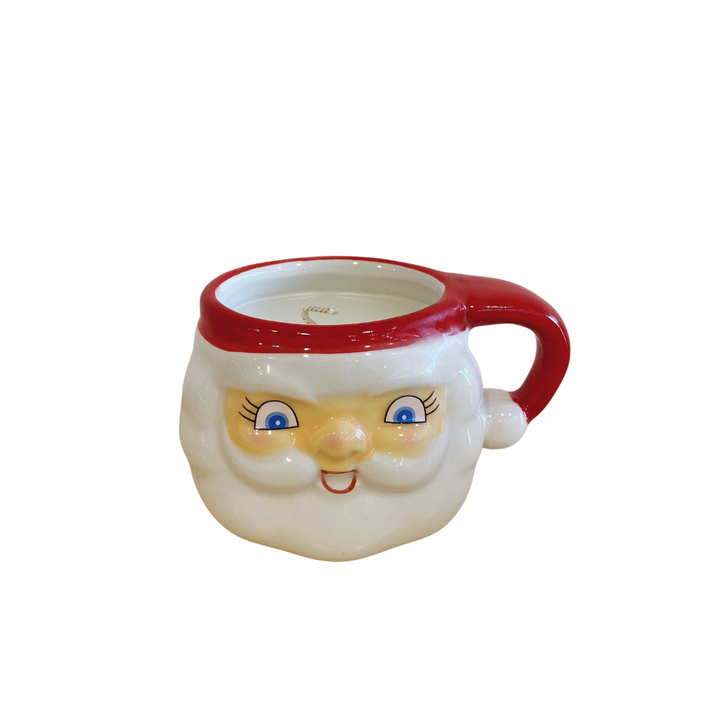 MINI SANTA MUG CANDLE Star Hollow Candle Company Open Eyes Santa Bonjour Fete - Party Supplies