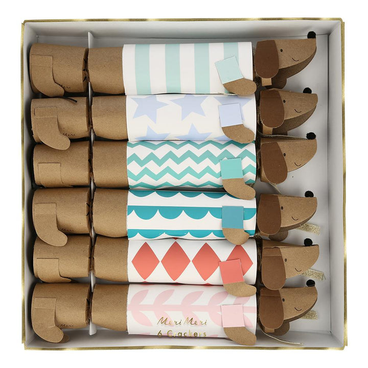 SAUSAGE DOG CRACKERS Meri Meri Christmas Crackers Bonjour Fete - Party Supplies