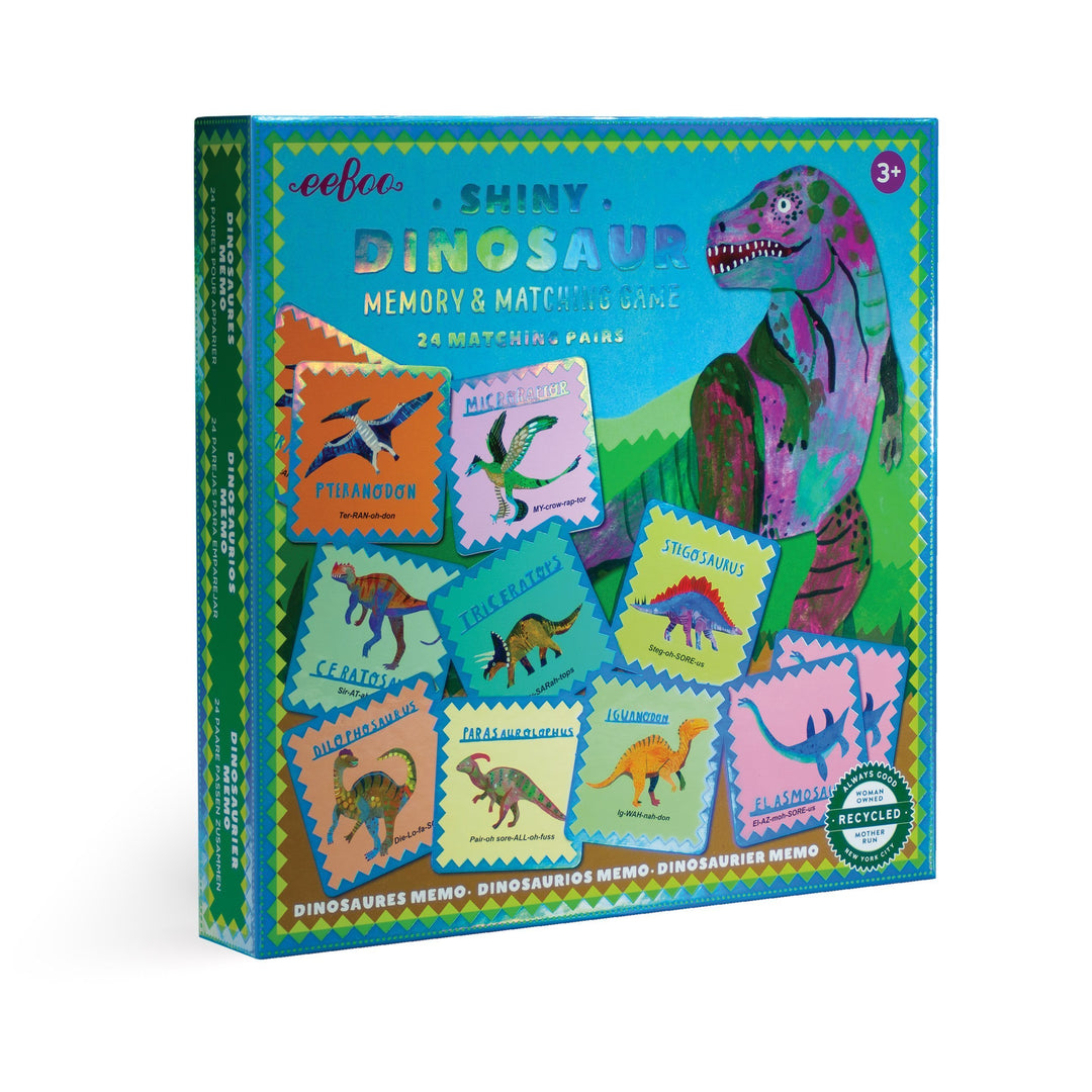 SHINY DINOSAURA MEMORY AND MATCHING GAME eeBoo Games & Puzzles Bonjour Fete - Party Supplies
