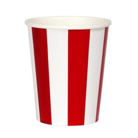 SHINY RED STRIPE CUP Meri Meri Cups Bonjour Fete - Party Supplies