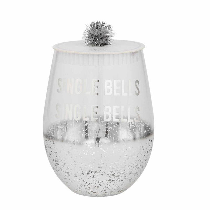 HOLIDAY WINE GLASS SILVER Mud Pie Christmas Tableware Bonjour Fete - Party Supplies