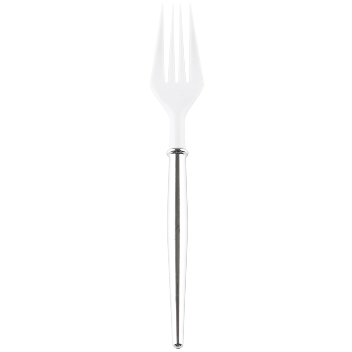 BELLA WHITE AND SILVER CUTLERY Sophistiplate LLC Cutlery 20-PIECE COCKTAIL FORKS Bonjour Fete - Party Supplies