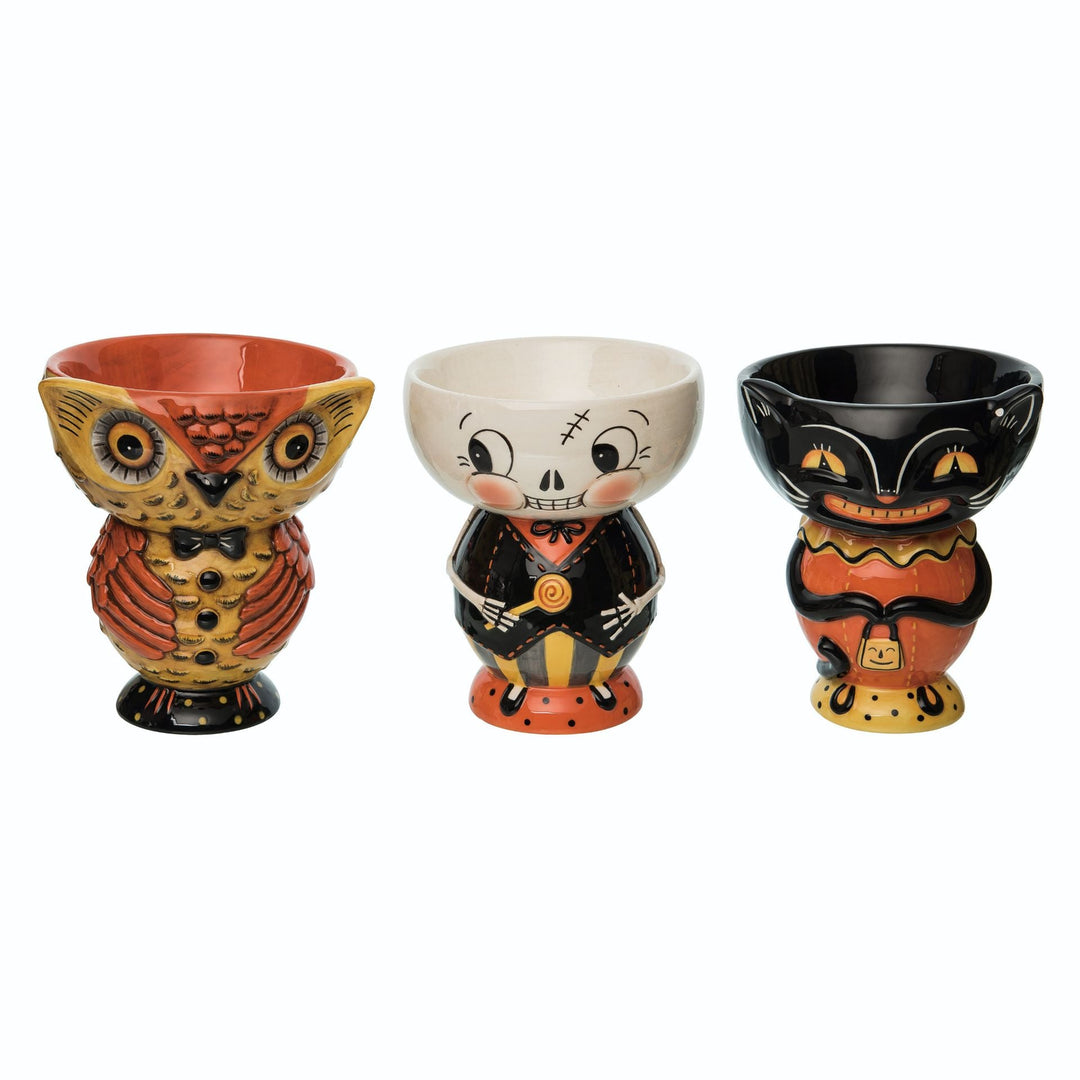 FOOTED VINTAGE HALLOWEEN CANDY BOWLS Bonjour Fete - Party Supplies