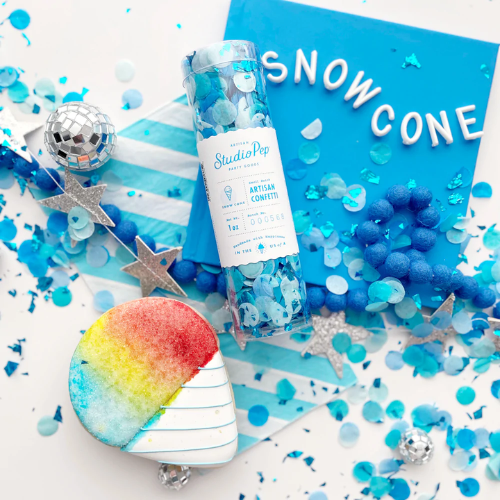 BLUE SNOW CONE ARTISAN CONFETTI Studio Pep Confetti Bonjour Fete - Party Supplies