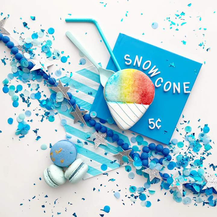 BLUE SNOW CONE ARTISAN CONFETTI Studio Pep Confetti Bonjour Fete - Party Supplies