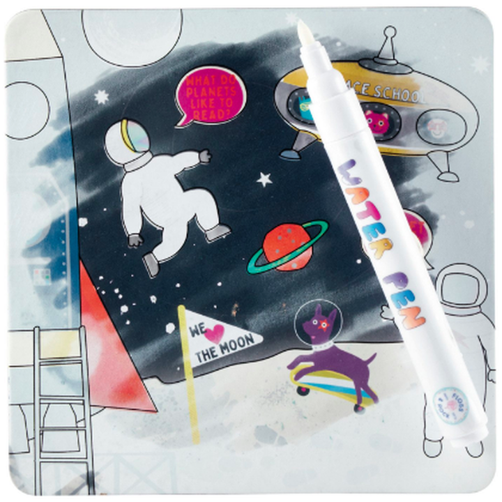 SPACE THEMED WATER COLORING ACTIVITY Floss & Rock Coloring Book Bonjour Fete - Party Supplies