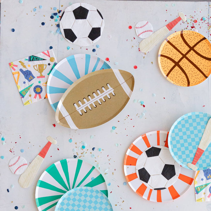 FOOTBALL PLATES Meri Meri Plates Bonjour Fete - Party Supplies