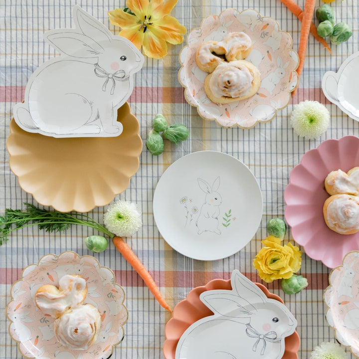 BUNNY WITH BOW PLATES My Mind's Eye Easter tableware Bonjour Fete - Party Supplies