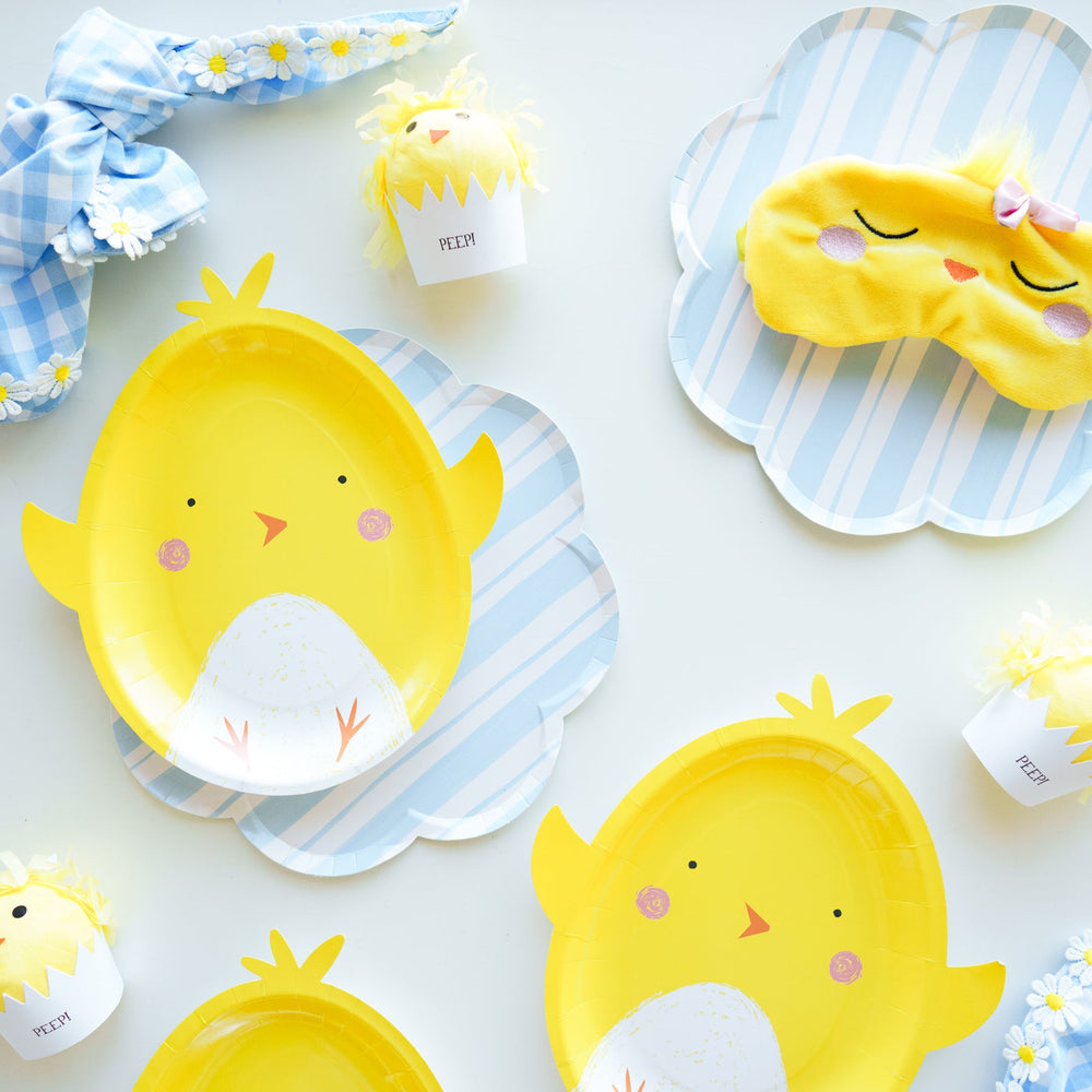 YELLOW EASTER CHICK PLATES My Mind's Eye Easter tableware Bonjour Fete - Party Supplies
