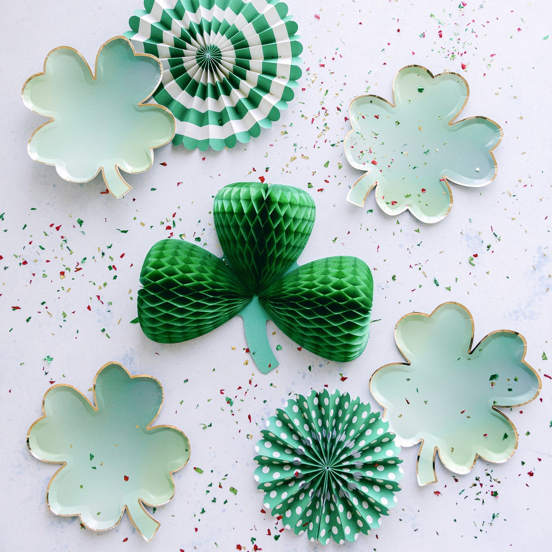 CLOVER LEAF PLATES Meri Meri St. Patrick's Day Bonjour Fete - Party Supplies