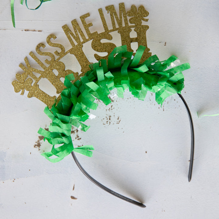 KISS ME I'M IRISH ST. PATRICKS DAY PARTY HEADBAND Festive Gal St. Patrick's Day Bonjour Fete - Party Supplies