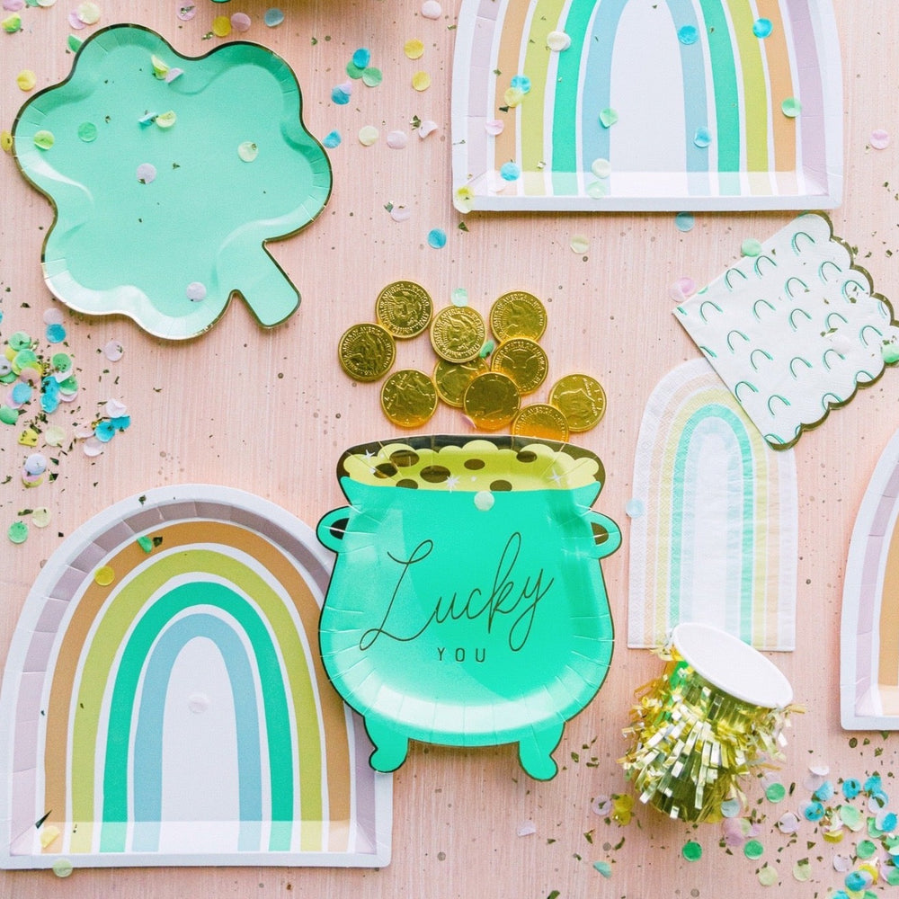 POT OF GOLD SHAPED PLATES My Mind’s Eye Plates Bonjour Fete - Party Supplies