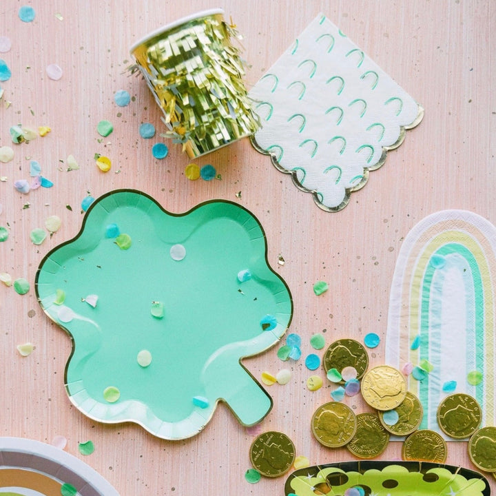 PASTEL CLOVER SHAPED PLATES My Mind’s Eye Plates Bonjour Fete - Party Supplies