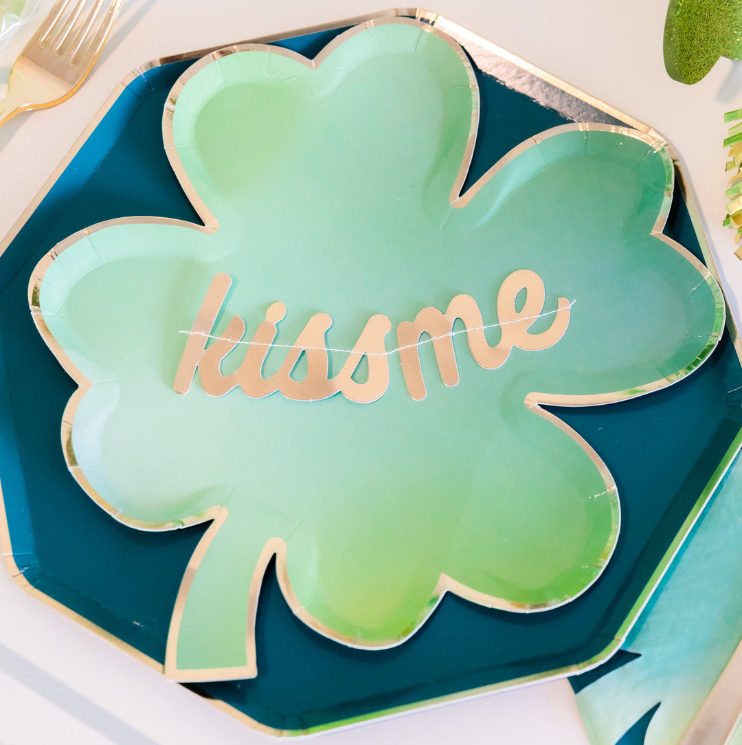 CLOVER LEAF PLATES Meri Meri St. Patrick's Day Bonjour Fete - Party Supplies