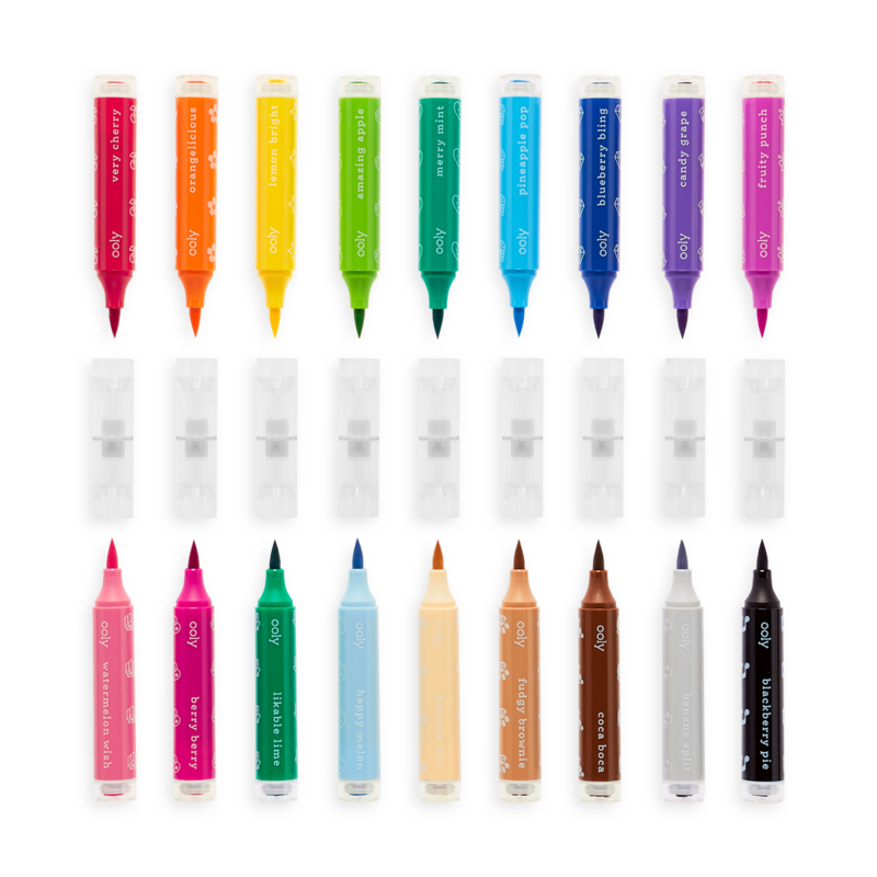 STAMPABLES DOUBLE ENDED SCENTED MARKERS OOLY Arts & Crafts Bonjour Fete - Party Supplies