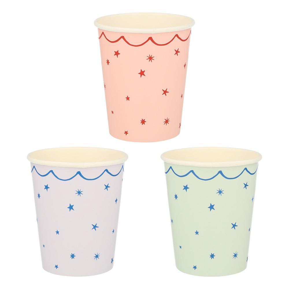 STAR PATTERN CUPS Meri Meri Cups Bonjour Fete - Party Supplies