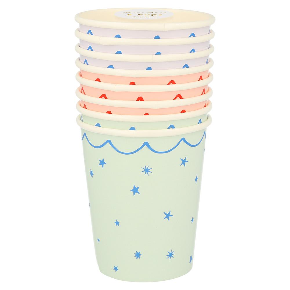 STAR PATTERN CUPS Meri Meri Cups Bonjour Fete - Party Supplies